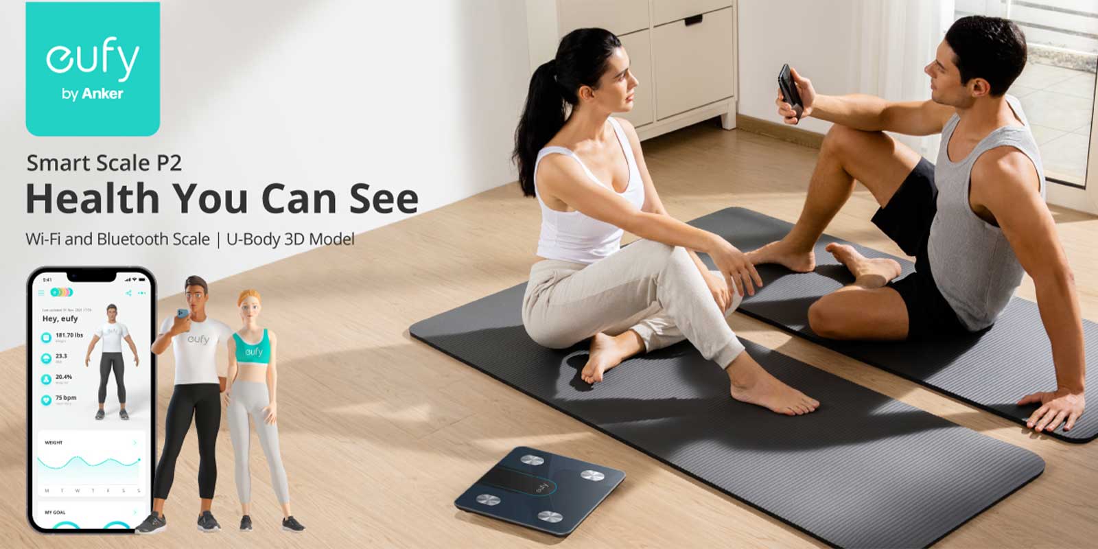 ترازوی هوشمند انکر ANKER Eufy Smart Scale P2 T9148K11