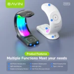 استند و شارژر وایرلس چند کاره مگنتی باوین مدل Bavin PC1071 توان ۱۵ وات2