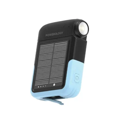 پاوربانک خورشیدی 10000 و چراغ قوه پاورولوژی Powerology Sante Solar Power Bank PPBDS05BK
