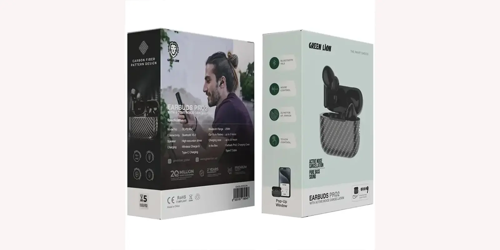 هندزفری بلوتوث گرین لاین مدل EarBuds Pro 2 GL-P2 ANC