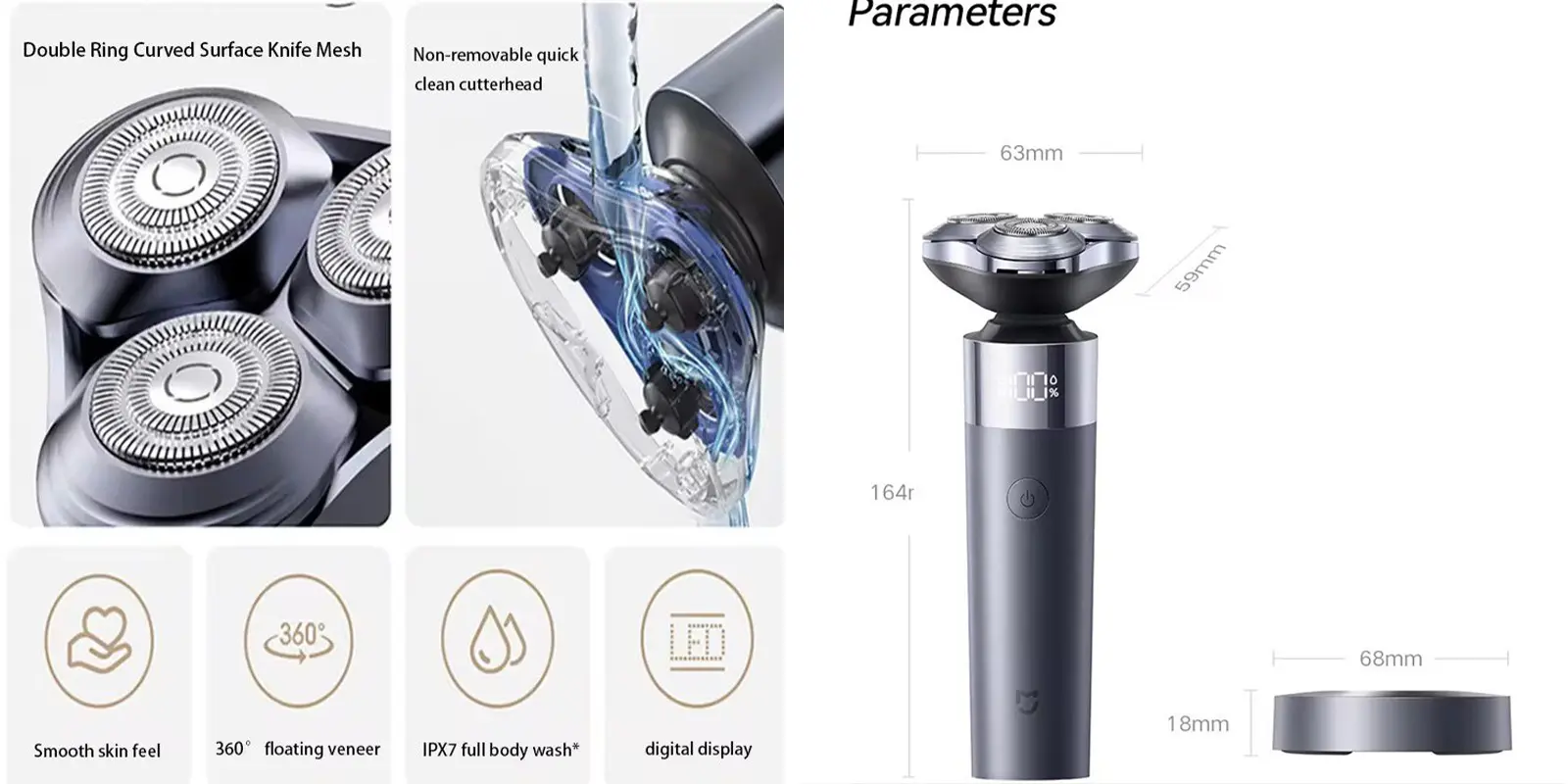 ماشین اصلاح شارژی شیائومی مدل Mijia Electric Shaver S302
