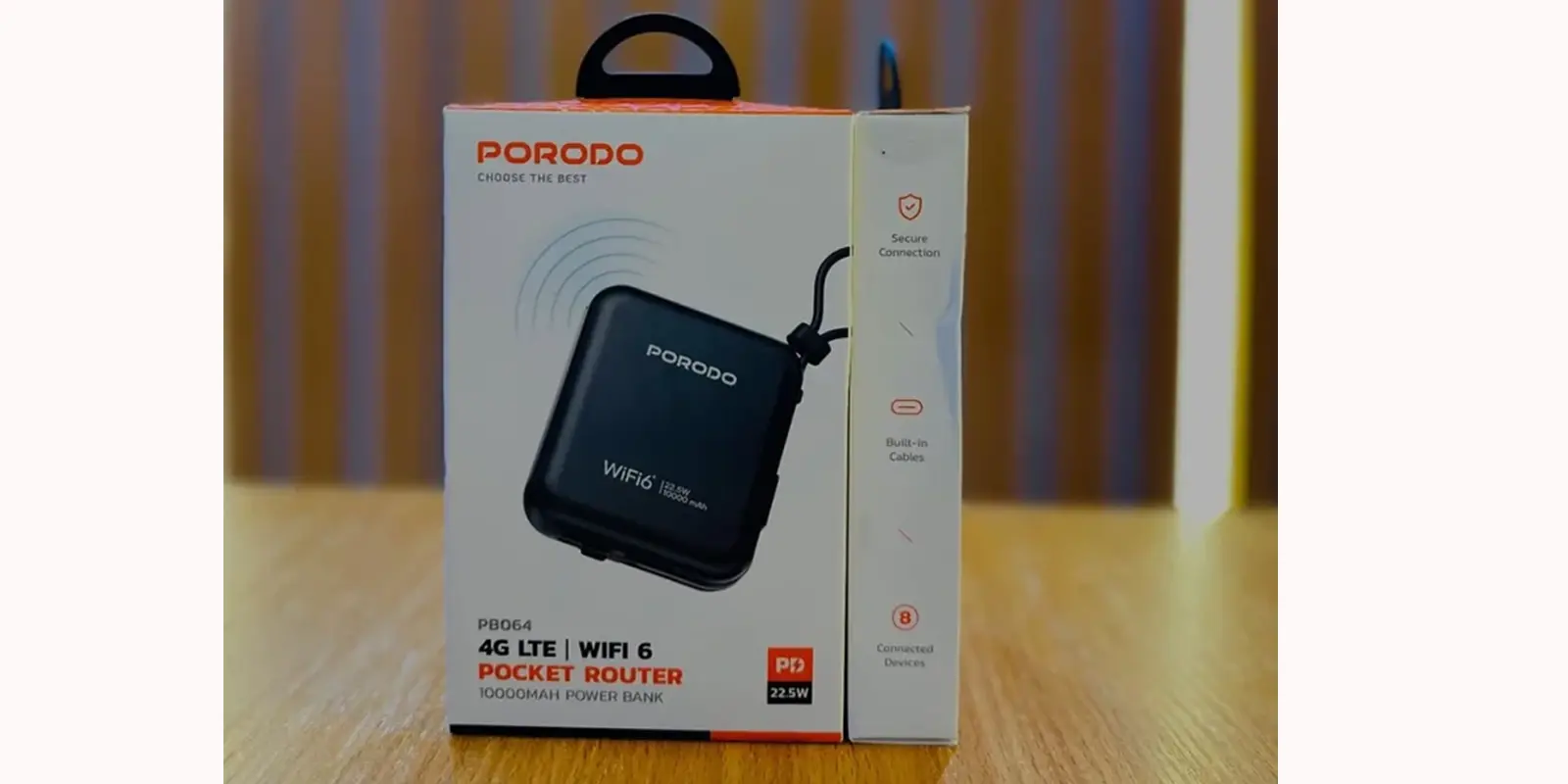 پاوربانک و مودم جیبی پرودو PBFCH064 4G LTE WiFi 6